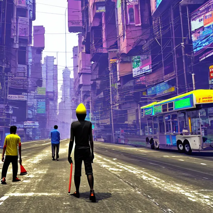 Image similar to clean streets of mumbai in 2 0 7 0, cyberpunk, futuristic, high fidelity, uncompressed png