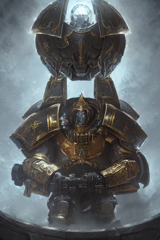 Image similar to armor portrait heros warhammer 4 0 k horus heresy fanart - the primarchs emperor by johannes helgeson animated with vfx concept artist & illustrator global illumination ray tracing hdr fanart arstation zbrush central hardmesh 8 k octane renderer comics stylized