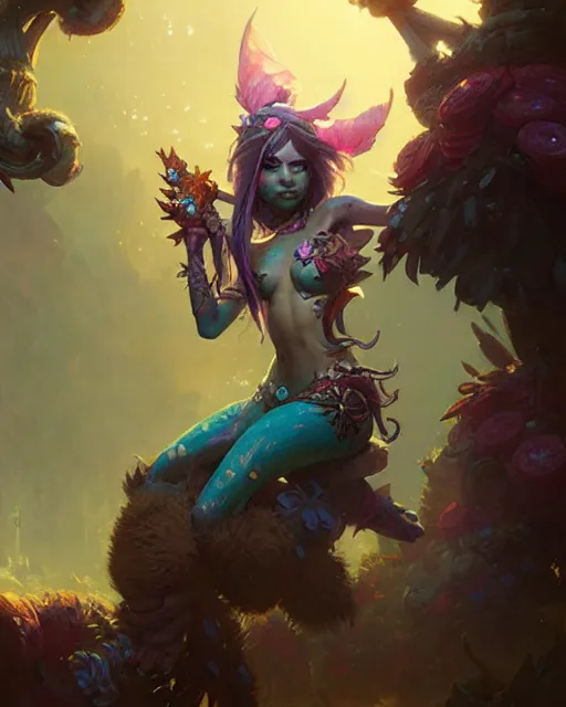 Prompt: neeko from league of legends, character portrait, concept art, intricate details, highly detailed by greg rutkowski, gaston bussiere, craig mullins, simon bisley