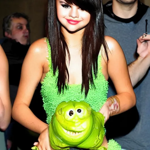 Image similar to selena gomez as celery monster