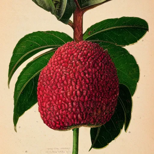 Image similar to 1 9 th century botanical illustration of tropical fruit