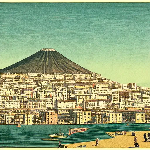 Image similar to Naples Vesuvio by Hasui Kawase