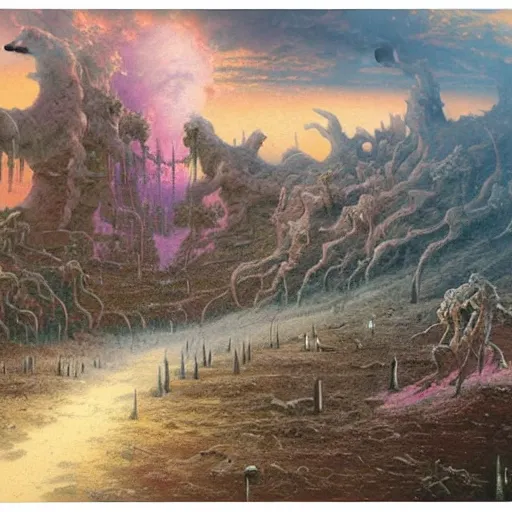 a barren hellscape populated by demons, painted by | Stable Diffusion ...