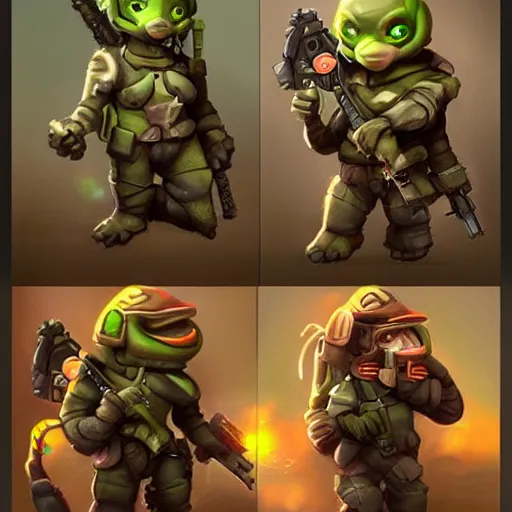 Image similar to goblin recon squad, trending on artstation, small cute characters, beautiful detailed, digital painting