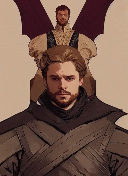 Image similar to portrait of a male lord. game of thrones character design by laurie greasley and sherree valentine daines concept art, matte, sharp focus, illustration, hearthstone, art by artgerm and greg rutkowski and alphonse mucha