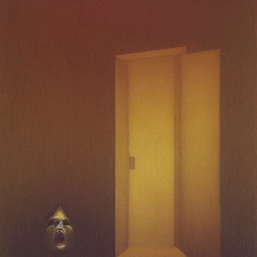 Image similar to monster in the room by zdzisław beksinski backrooms