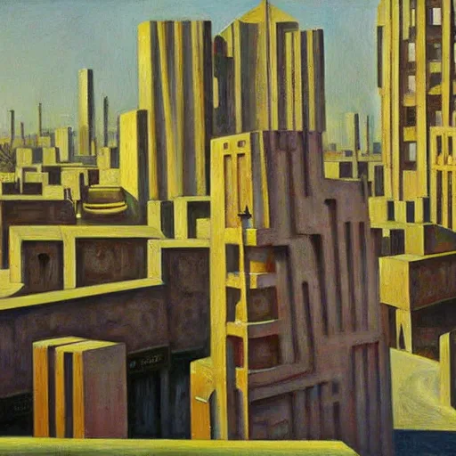 Image similar to concrete maze by pj crook, edward hopper