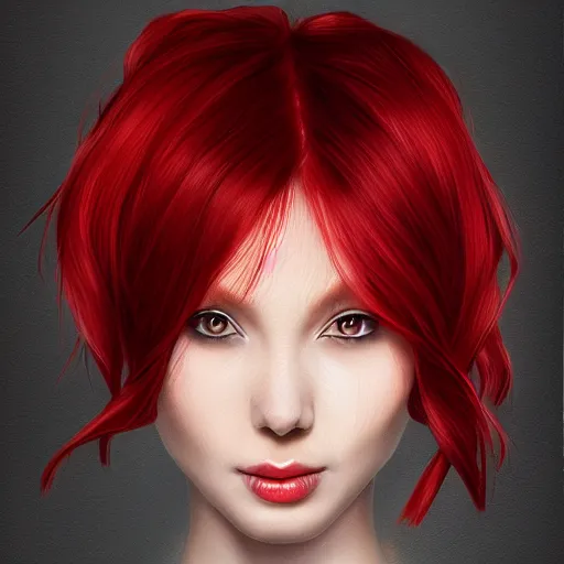 Prompt: beautiful and red hair amazon woman, face portrait digital art by mingchen shen on artstation