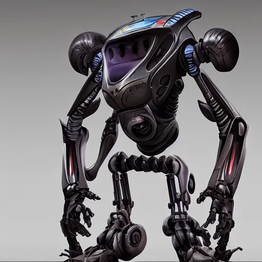 Image similar to concept art of alien robots, rendered, unreal engine 6, highly detailed, 4 k