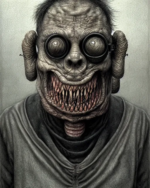 Image similar to a realistic detailed portrait painting of a monster by john kenn mortensen, santiago caruso, synthwave cyberpunk psychedelic vaporwave