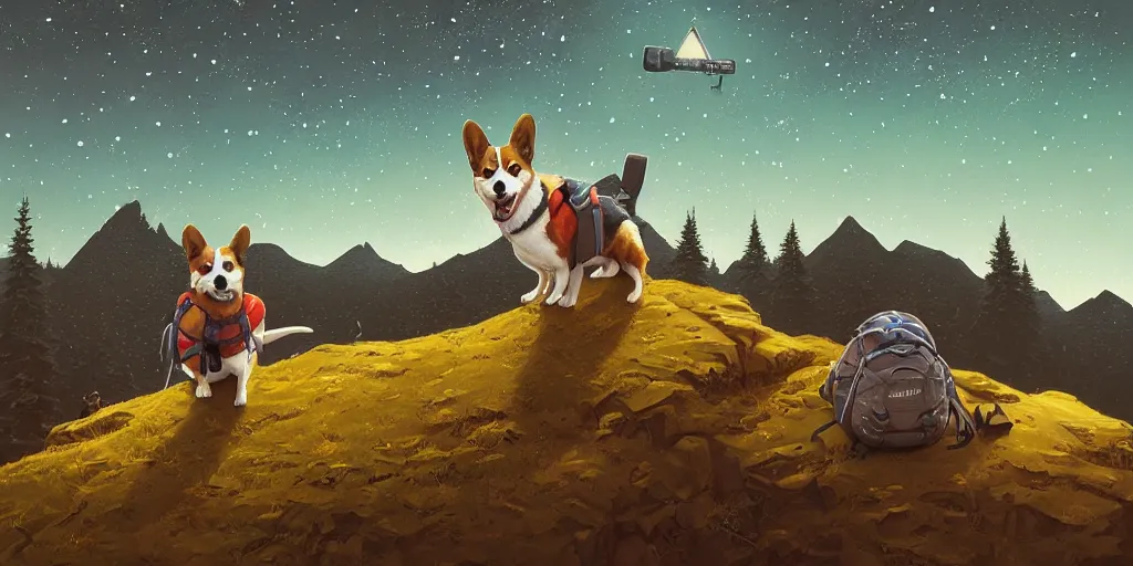 Corgi hiking outlet backpack