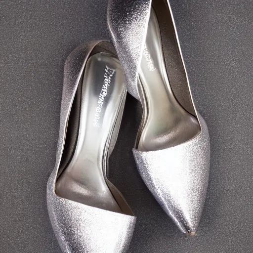 Image similar to a pair of metallic armored reflective heels, photo studio