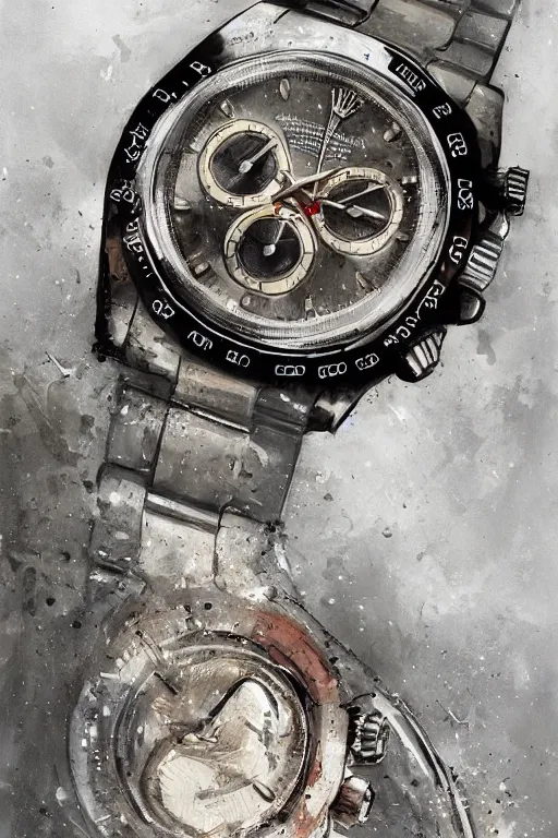 Image similar to rolex watch daytona paul newman, detailed, carl spizwar, ismail inceoglu, sharply rule of thirds, photorealistic shading, focused