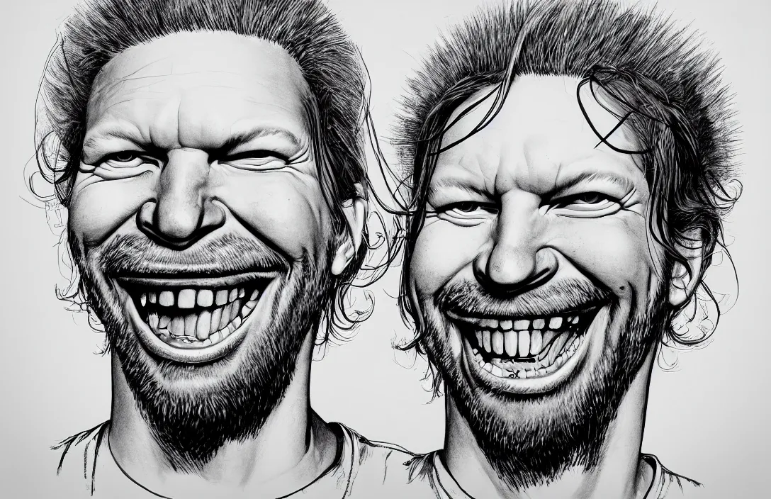 Image similar to aphex twin portrait, in the style of kim jung gi