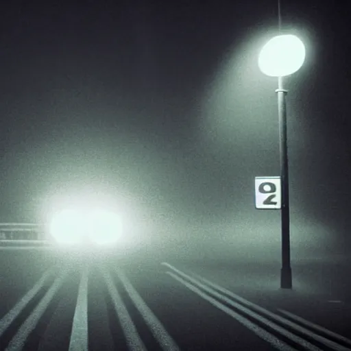 Prompt: A stunningly beautiful award-winning 8K high angle cinematic movie photograph of a dark foggy main intersection in an abandoned 1950s small town at night, by Edward Hopper and David Fincher and Darius Khonji, cinematic lighting, perfect composition, moody low key volumetric light. Color palette from Seven, greens yellows and reds. 2 point perspective, high angle from 15 feet off the ground. Octane render, cgsociety