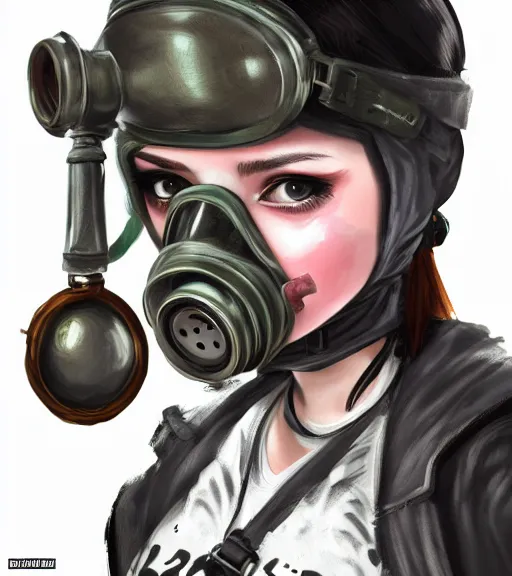 Image similar to a girl, gas mask, punk outfit, highly detailed, digital painting, artstation, concept art, smooth, sharp focus, illustration