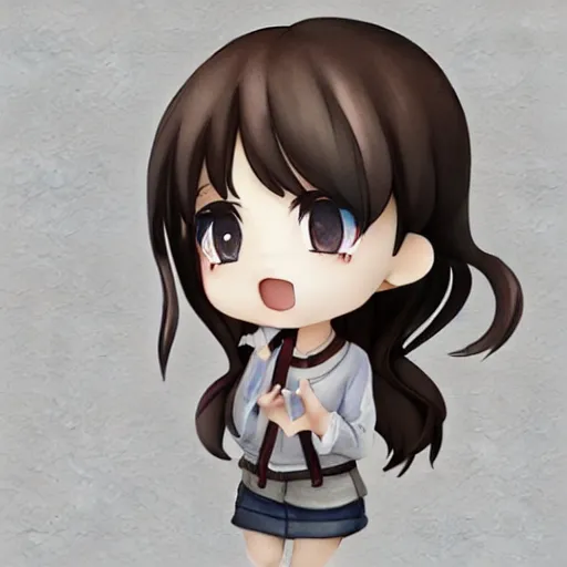 Image similar to beautiful water color concept art of the face detailing cute nendoroid girl in the style of line art, toon rendering, close-up, flat, lacking in three-dimensionality, flat tone, unshaded, flat shading