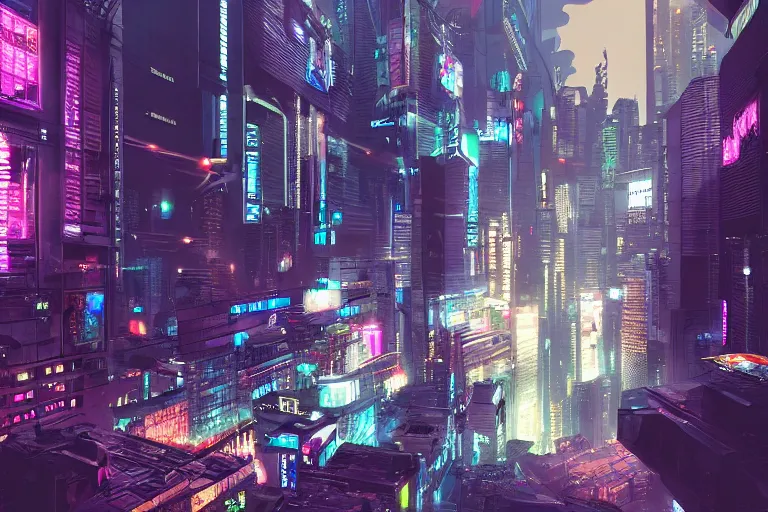 Prompt: cyberpunk city at night, realistic, trending on artstation