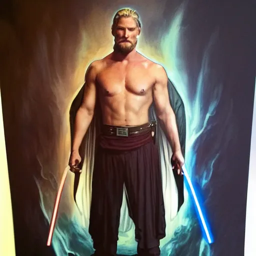 Image similar to Portrait of Travis Fimmel as a sith lord from star wars, full length shot, shining, 8k highly detailed, sharp focus, illustration, art by artgerm, mucha, bouguereau