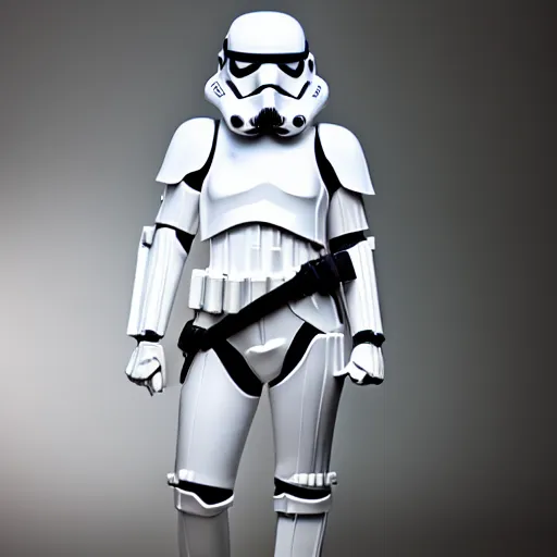 Image similar to female stormtrooper, beautiful, star wars, studio lighting, 3 0 mm lens, model,