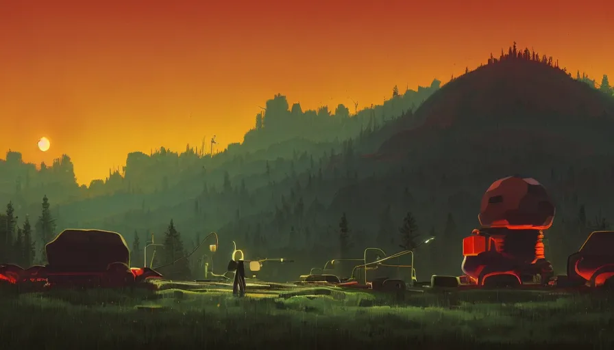 Prompt: hexagon in front of the sun, simon stalenhag