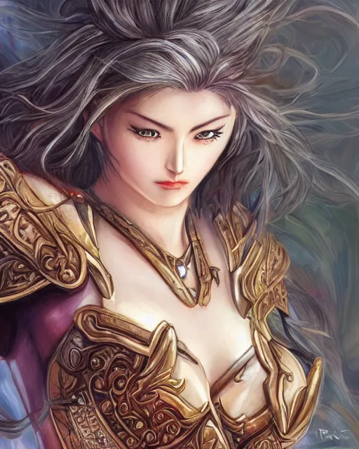 Prompt: A beautiful female warrior being killed by a witch, beautiful face, highly detailed face, close-up, fantasy art, female art, in the style of masami kurumada, illustration, epic, fantasy, intricate, hyper detailed, artstation, concept art, smooth, sharp focus, ray tracing