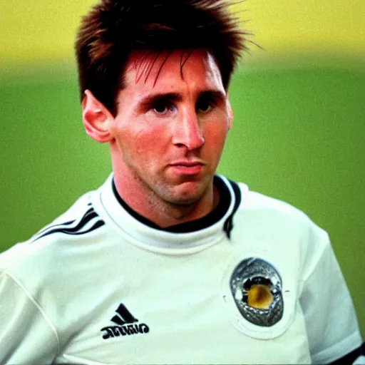 Image similar to a photograph still of Messi starring in a 1990s sitcom, 15mm