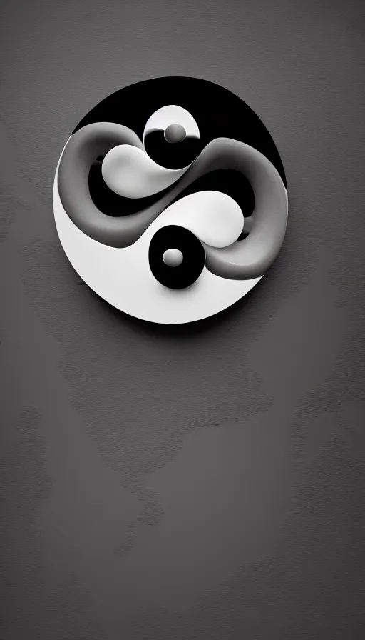 Image similar to Abstract representation of ying Yang concept, with Unreal Engine