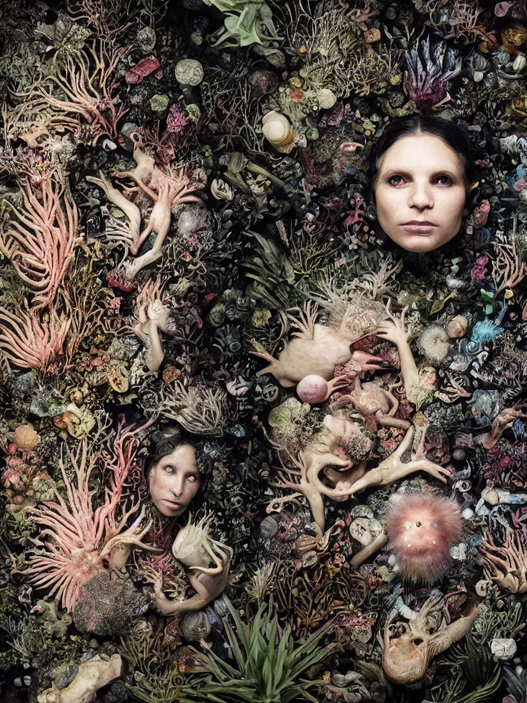 Image similar to close up portrait photography, axolotl aboriginal space traveller in underworld, floria sigismondi, gregory crewdson, ernst haeckel