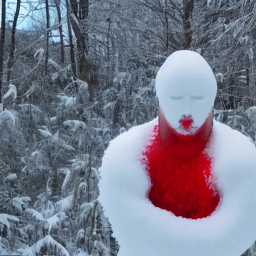 Prompt: Man made of Red Ice