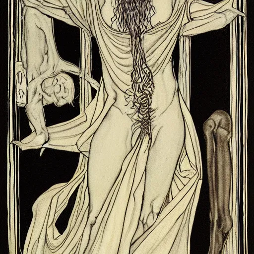 Prompt: art illustration by austin osman spare