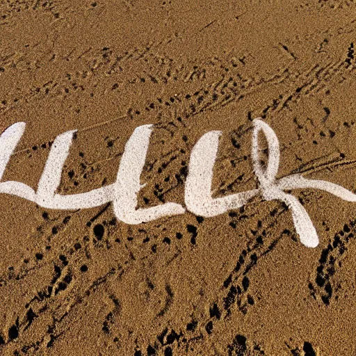 Prompt: the name tyler drawn in the sand on the beach, 4k, high detail, high-resolution photograph, professional photography, ultra-detail