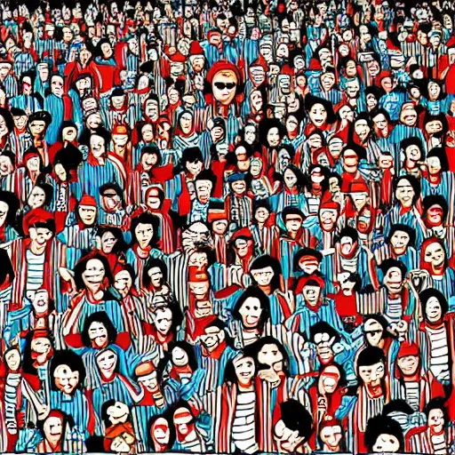 Prompt: Where's Waldo page, high detail