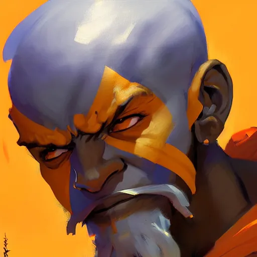 Image similar to Greg Manchess portrait painting of Dhalsim as Overwatch character, medium shot, asymmetrical, profile picture, Organic Painting, sunny day, Matte Painting, bold shapes, hard edges, street art, trending on artstation, by Huang Guangjian and Gil Elvgren and Sachin Teng