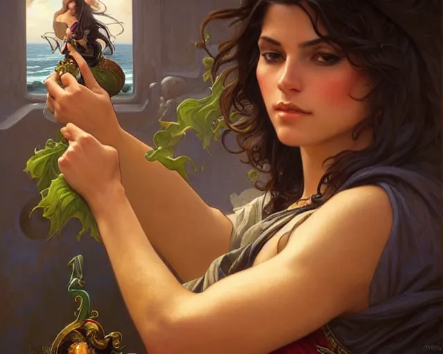 Image similar to photography of annick bouvattier, deep focus, d & d, fantasy, intricate, elegant, highly detailed, digital painting, artstation, concept art, matte, sharp focus, illustration, hearthstone, art by artgerm and greg rutkowski and alphonse mucha