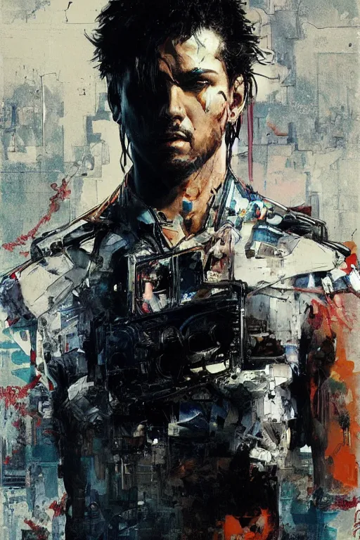 Image similar to synthwave, attractive male, painting by edwin longsden long, yoji shinkawa, craig mullins, tom of finland