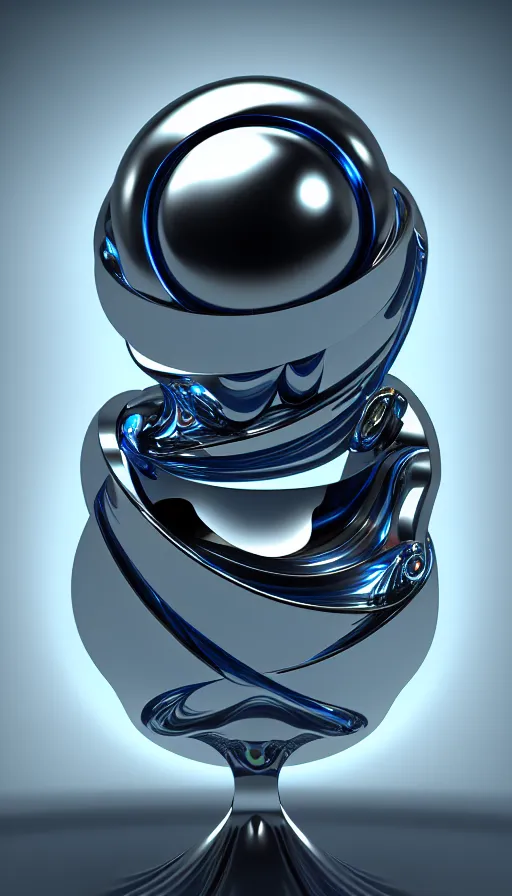 Image similar to hyperfuturism abstract 3 d object, liquid metal, anthropomorphic, chrome, octane render, high detail, centred