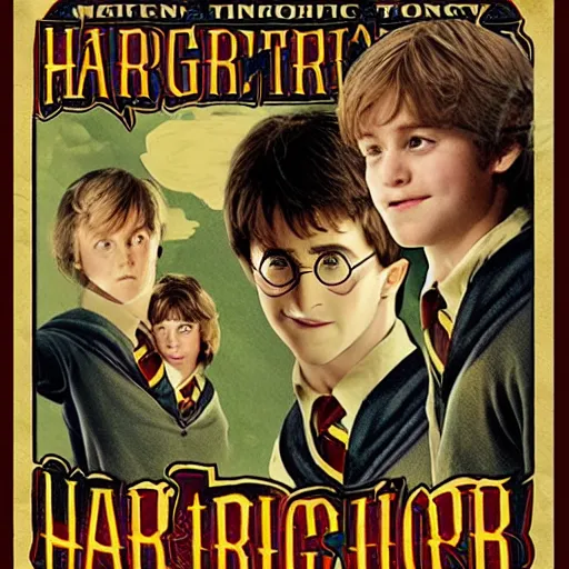 Prompt: vintage magic poster Harry Potter