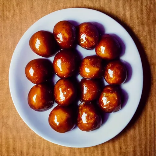 Prompt: high resolution photo of gulab jamun, michelin star, very tasty, food photography, instagram, trending