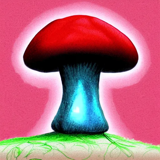 Image similar to mushroom made of cobalt digital drawing