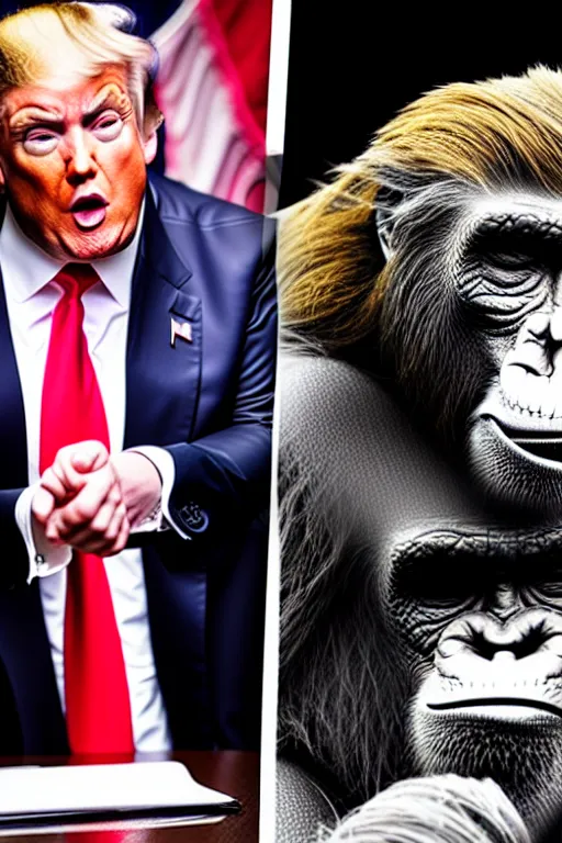 Image similar to donald trump bored ape nft, extreme details, realistic