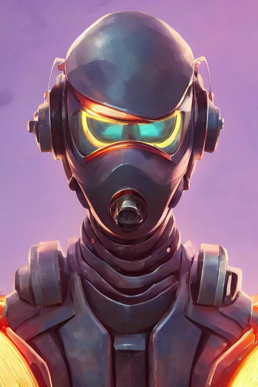 Image similar to epic mask helmet robot ninja portrait stylized as fornite style game design fanart by concept artist gervasio canda, behance hd by jesper ejsing, by rhads, makoto shinkai and lois van baarle, ilya kuvshinov, rossdraws global illumination radiating a glowing aura global illumination ray tracing hdr render in unreal engine 5