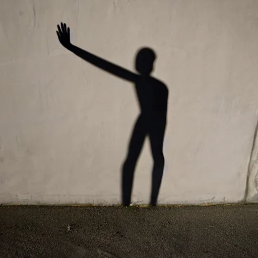 Image similar to a human female shadow projected on the wall