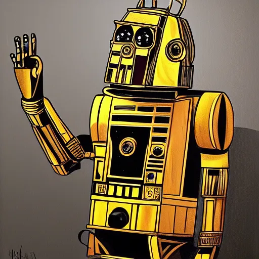 Prompt: painting of c - 3 p 0, digital art