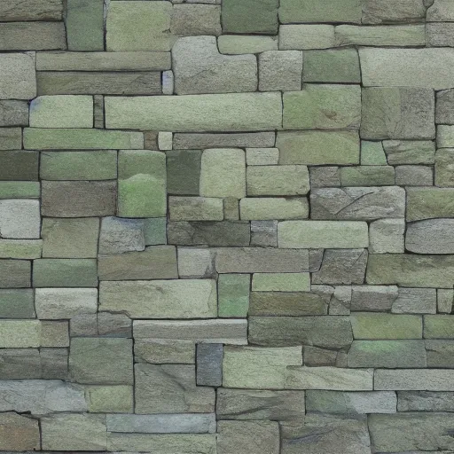 Prompt: a painterly stylized stone cladding with moss texture