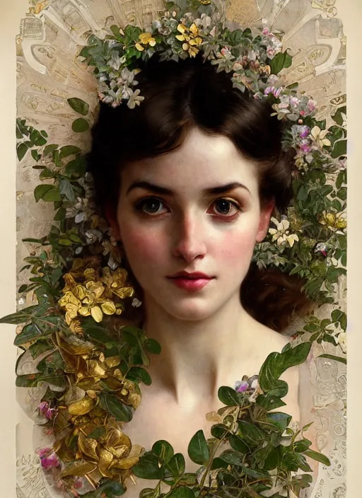 Prompt: hyper realistic photographer looking through a vintage camera, design on white background, beautiful details, lush foliage, gold, drawn by john singer sargent, tom bagshaw, norman rockwell, alphonso mucha, lolish, trending on artstation