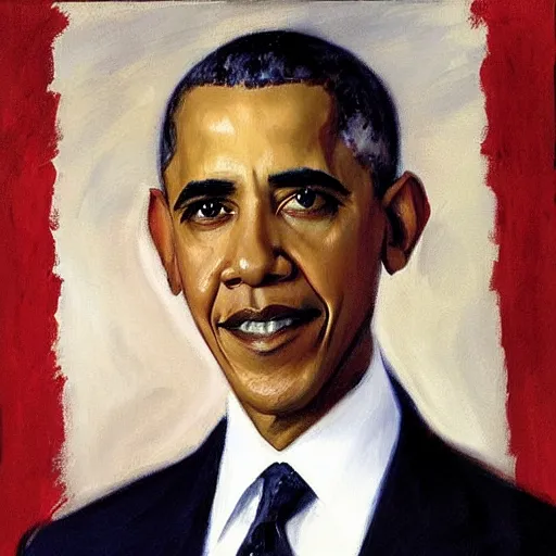 Prompt: john singer sargent painting of obama