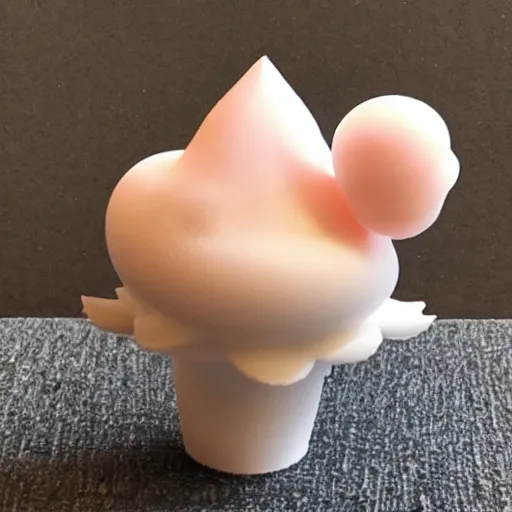 Image similar to a 3d printed plumbus, fresh from the printer