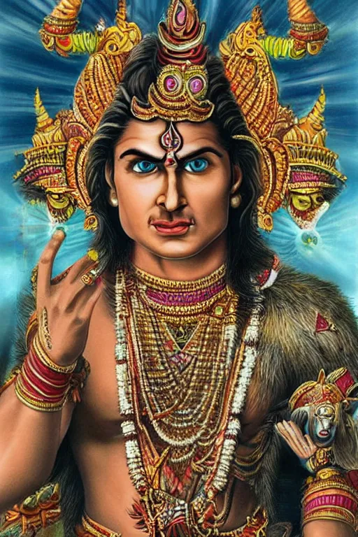 Prompt: hyperrealistic artwork depiction of the Hindu God Vishnu Tom Cruise