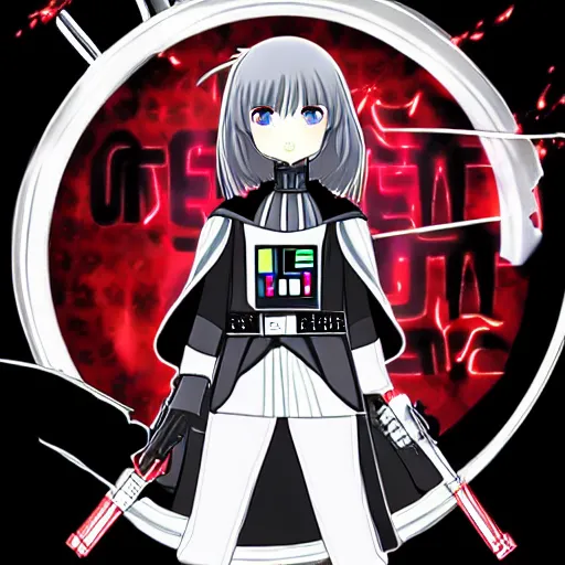 Image similar to Darth Vader as an anime girl